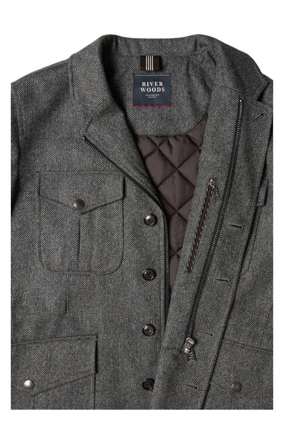 Multi Pocket Blazer Jacket - Gris