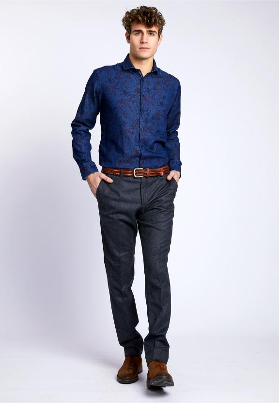 Custom Fit Riviera Shirt - Bleu