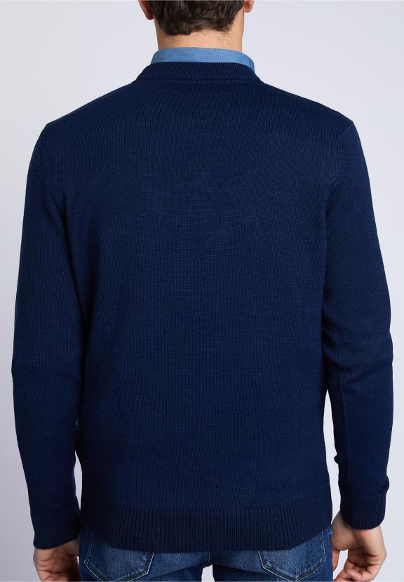 Custom Fit Round Neck Pullover - Bleu