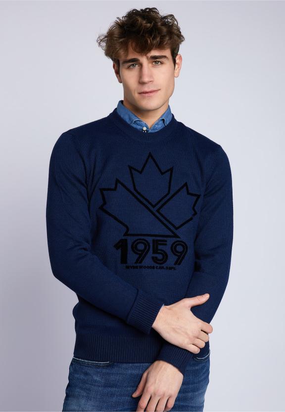 Custom Fit Round Neck Pullover - Bleu
