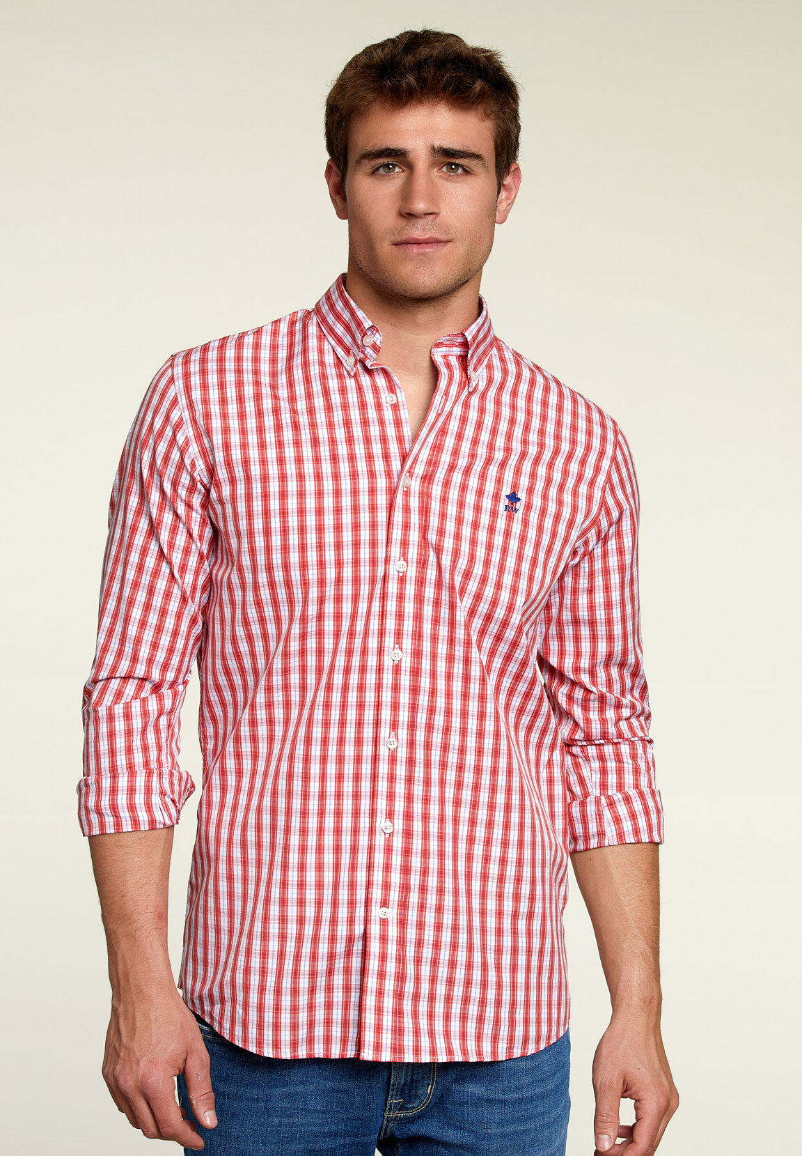 Chemise à carreaux ajustée multicolore - Multicolore