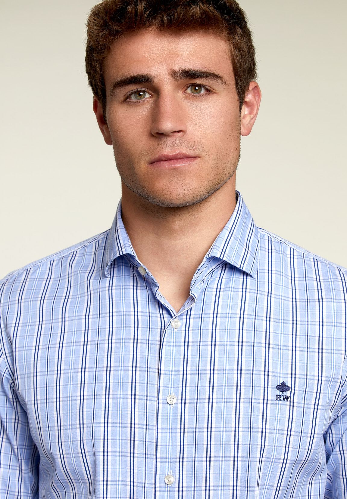 Slim Fit Checked Shirt Blue - Multi - W