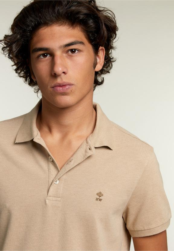 Custom Fit Pima Cotton Polo Dune Mix - Beige