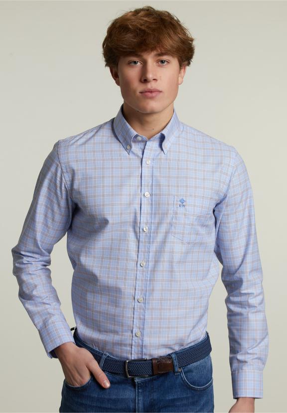 Custom Fit Checked Shirt With Pocket Multi - Multi