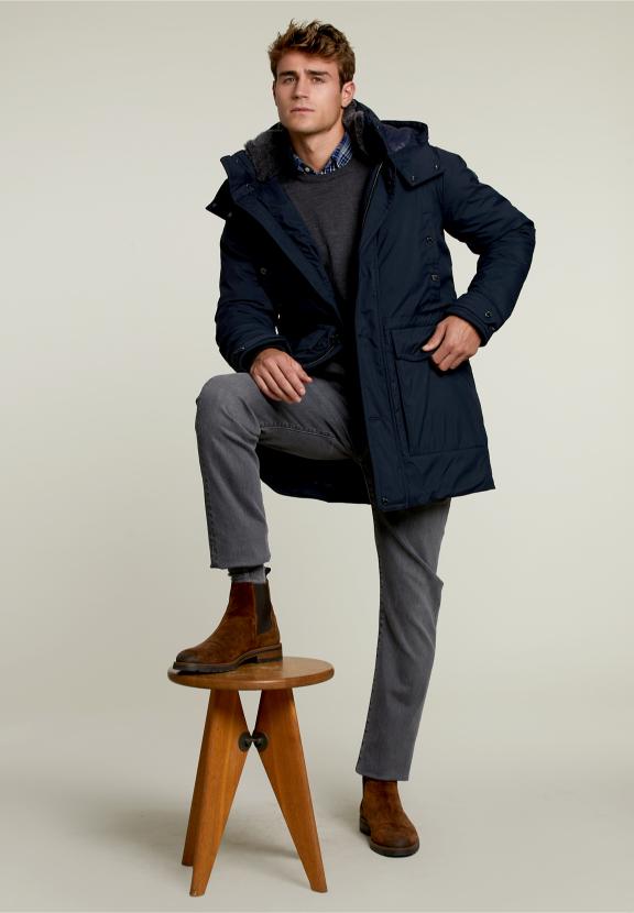 Chemise à Carreaux Sur Mesure Bleu/Gris - W