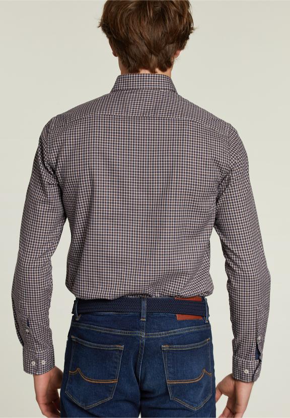 Chemise à Carreaux Sur Mesure Multi - Kaki - W