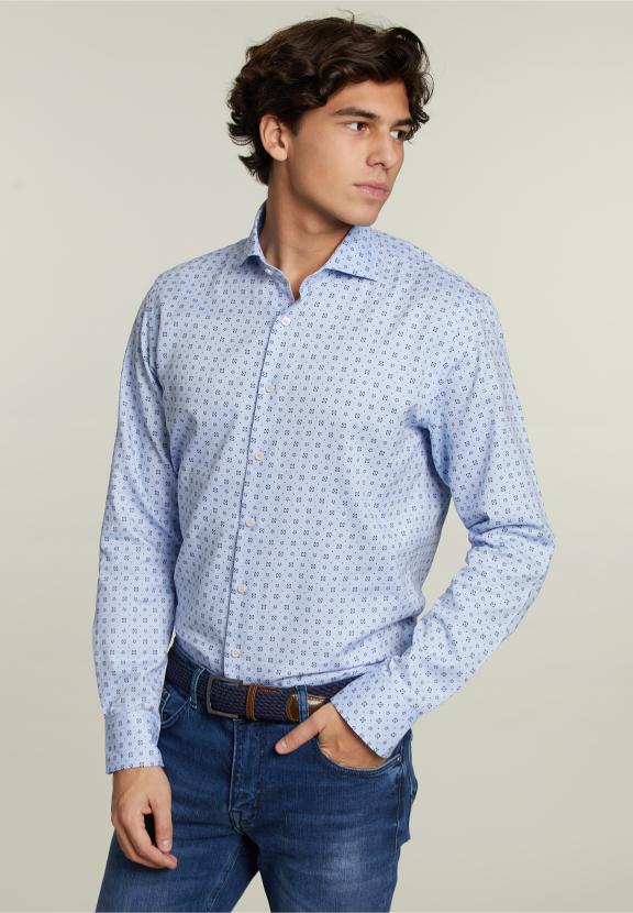 Chemise Fantaisie Sur Mesure Bleu - B-000 - W