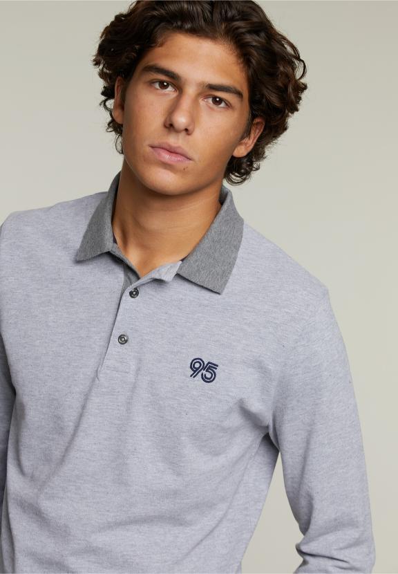 Custom Fit Cotton Polo Pinguin Mix - Gris