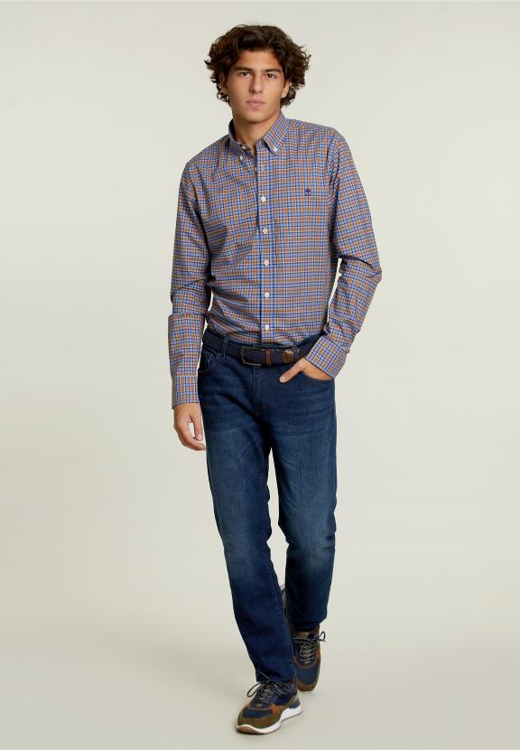 Chemise à Carreaux Sur Mesure Multi - D-000 - W