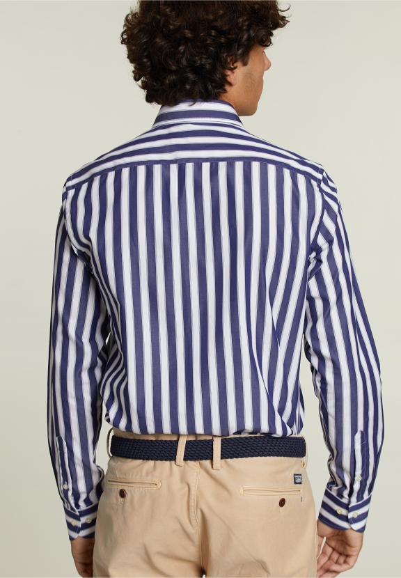 Custom Fit Striped Shirt Multi - Bleu