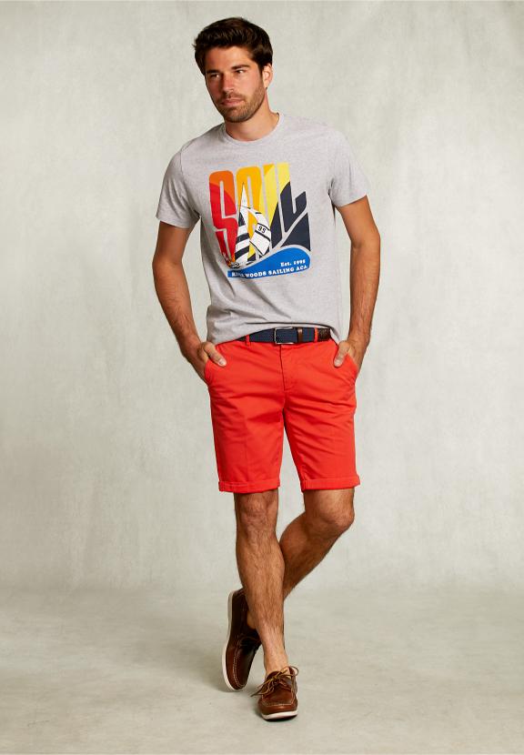 Normal Fit Basic T-Shirt Dark Oyster Mel - Gris