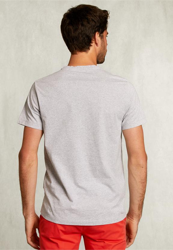 Normal Fit Basic T-Shirt Dark Oyster Mel - Gris