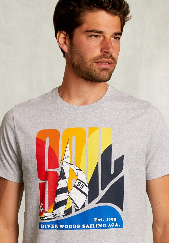 Normal Fit Basic T-Shirt Dark Oyster Mel - Gris