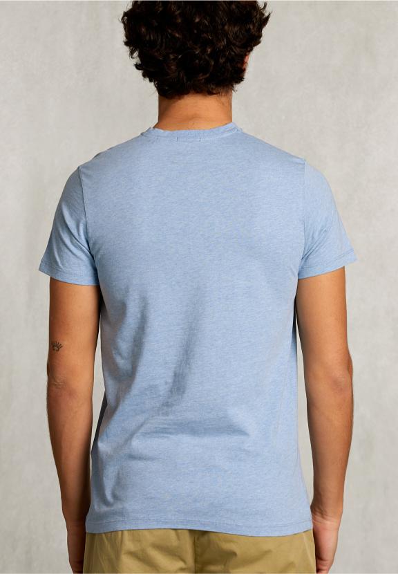 Slim Fit Pima Cotton V-Neck T-Shirt Dk Victoria Mix - Bleu