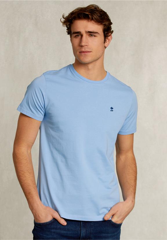 Custom Fit Pima Cotton T-Shirt Bay Blue - Bleu
