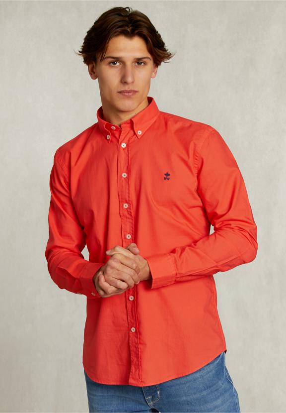 Slim Fit Cotton Shirt Pomegrante - Rose