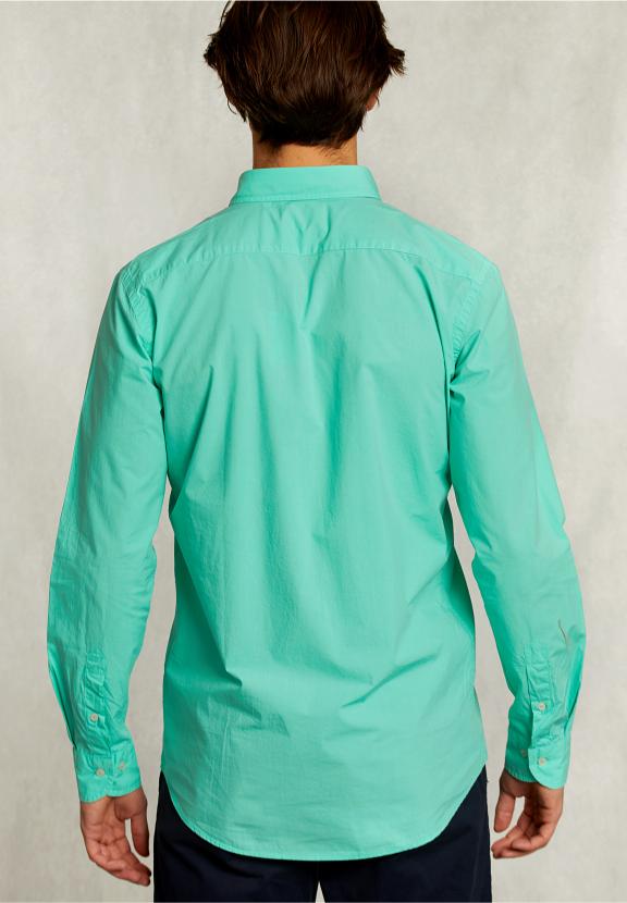 Custom Fit Poplin Shirt Ginfizz - Vert