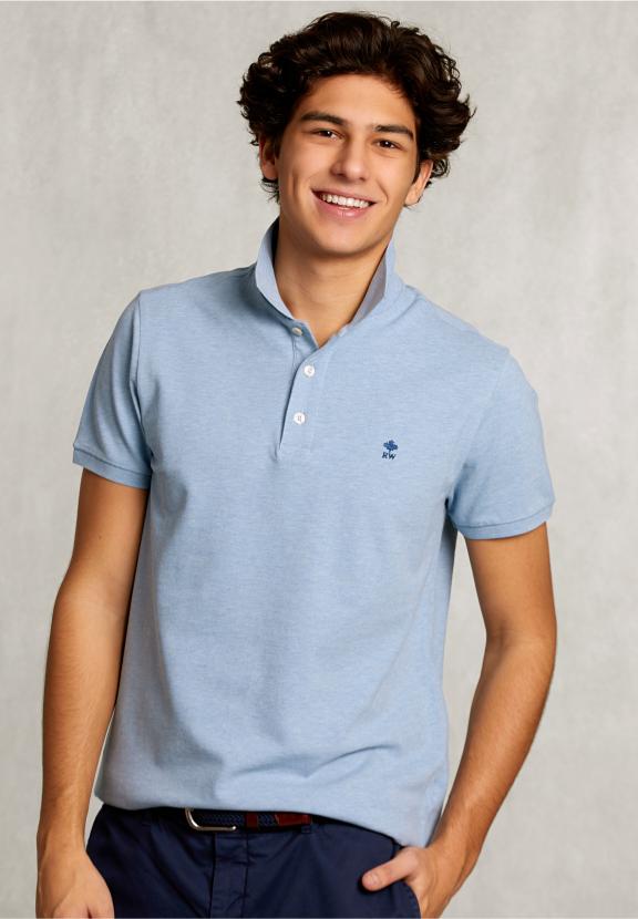 Custom Fit Pima Cotton Polo Dk Victoria Mix - Bleu