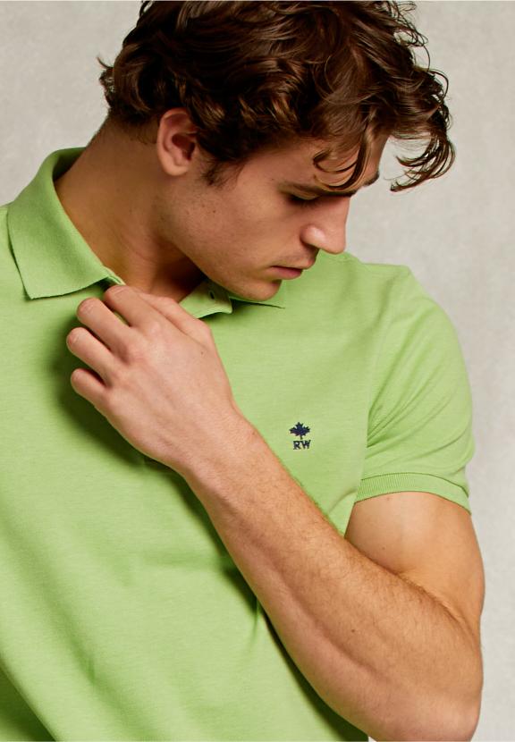 Custom Fit Pima Cotton Polo Lime Mix - Vert