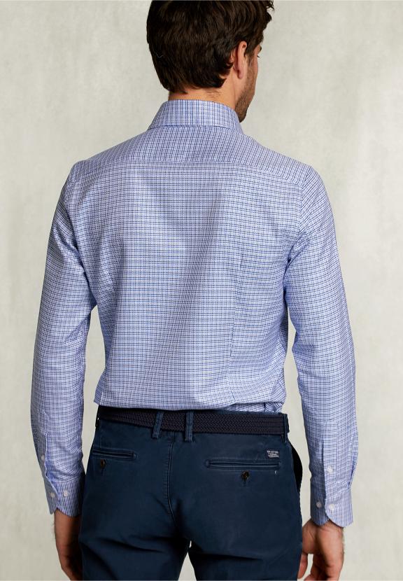 Slim Fit Fantasy Shirt Blue/White - Bleu