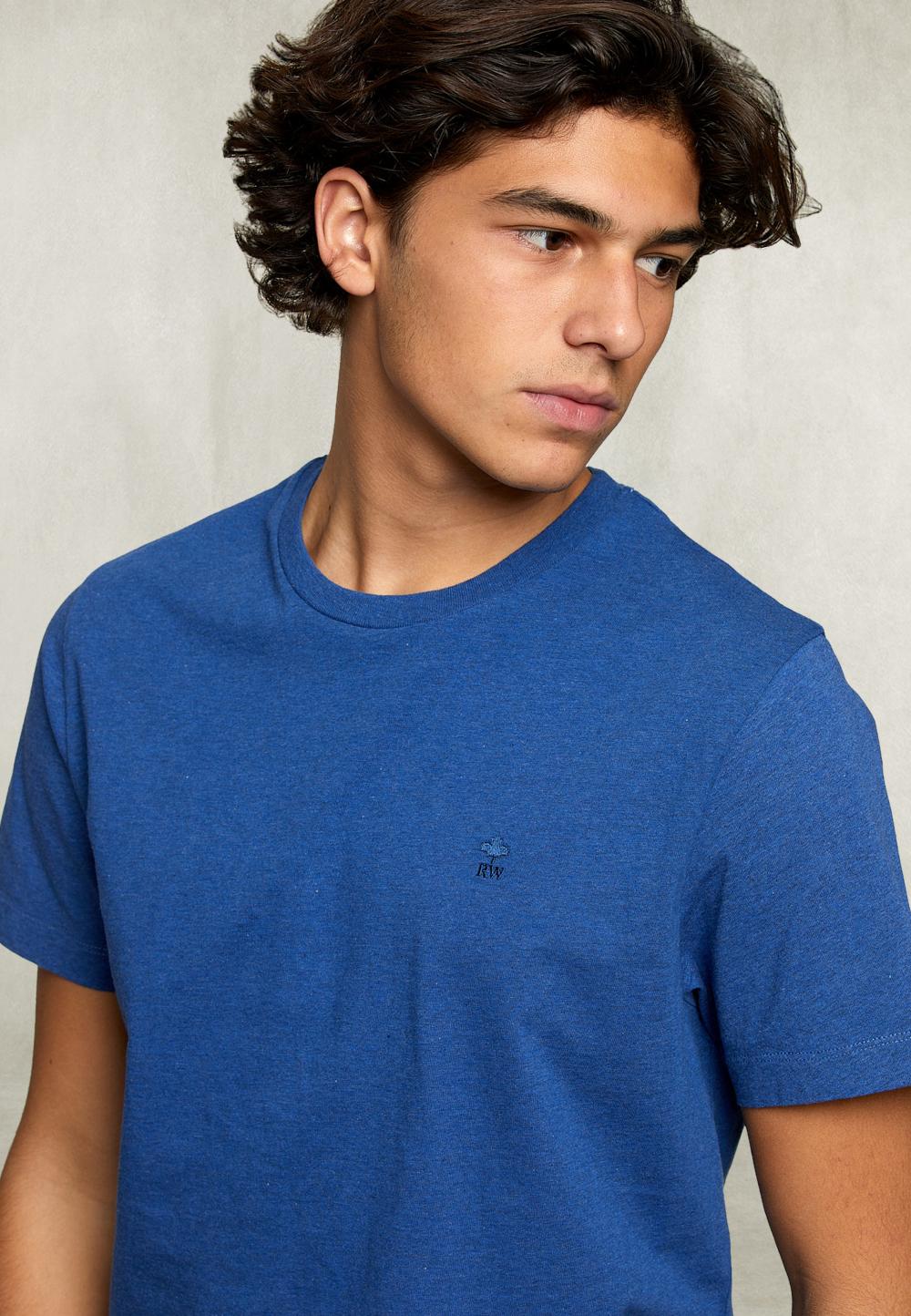 Custom Fit Pima Cotton Crew Neck T-Shirt Exotic Blue - Bleu