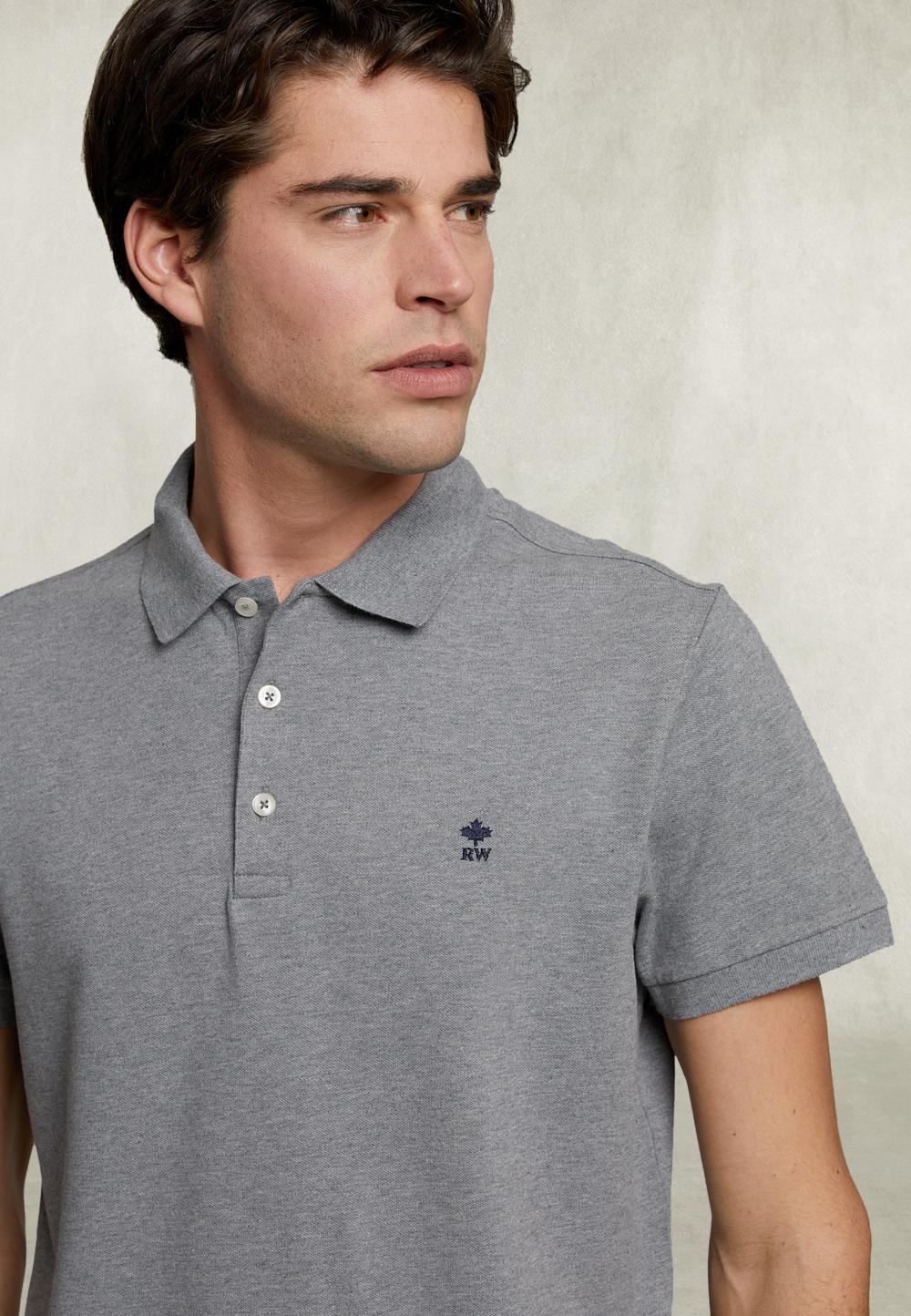 Custom Fit Pima Cotton Polo Oxford Mix - Gris