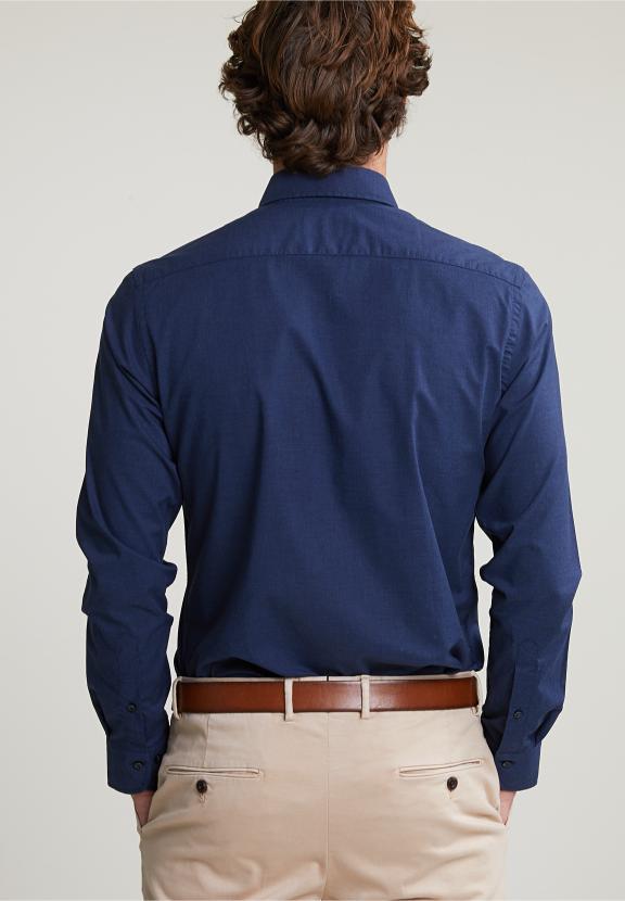 Custom Fit Uni Shirt Blue - Bleu