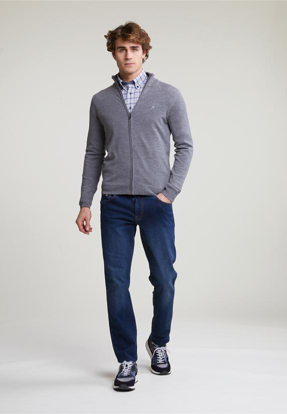 Custom Fit Checked Shirt Multi - Gris