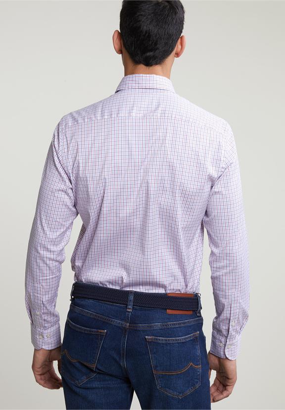 Custom Fit Checked Shirt Red/Blue - Multi