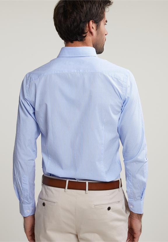 Slim Fit Striped Shirt With Pocket Blue/White - Multi