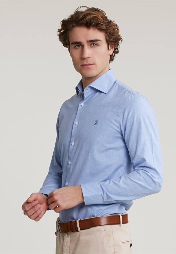 Slim Fit Uni Shirt Blue - Multi