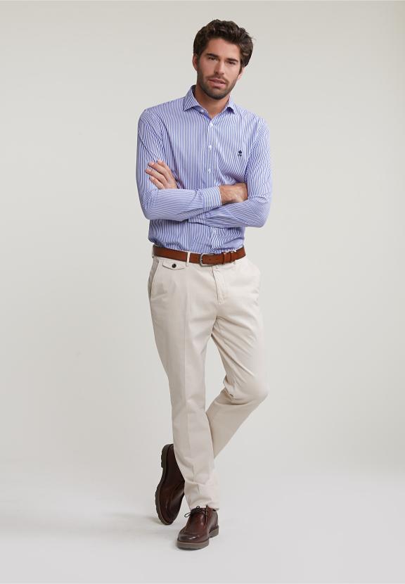 Slim Fit Striped Shirt Blue/White - Multi