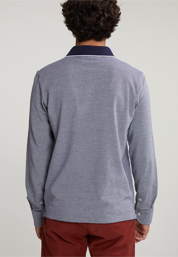 Custom Fit Cotton Polo Navy - Bleu