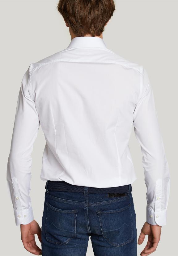 Slim Fit Uni Shirt White - Blanc
