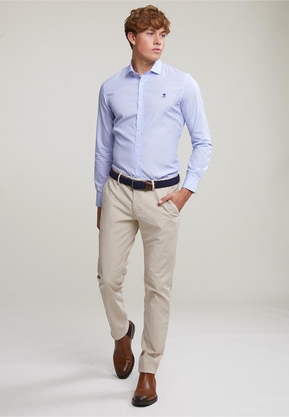 Slim Fit Striped Shirt Blue/White - Bleu
