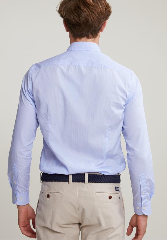 Slim Fit Striped Shirt Blue/White - Bleu