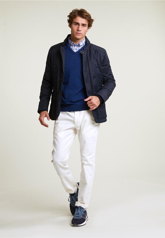 Fancy Jacket Applied Pockets Navy - Bleu