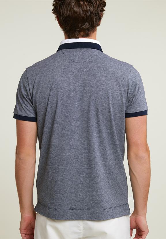 Custom Fit Silky Cotton Polo Polo Navy - Bleu