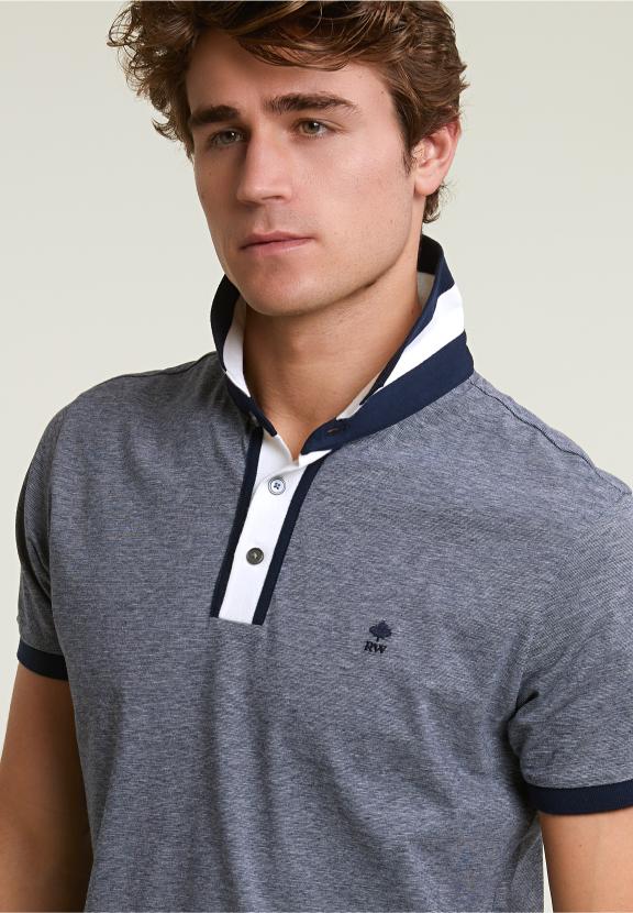 Custom Fit Silky Cotton Polo Polo Navy - Bleu