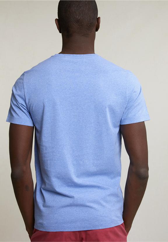 Normal Fit Basic T-Shirt Short Sleeves Lt Hamptons Blue Mix - Bleu