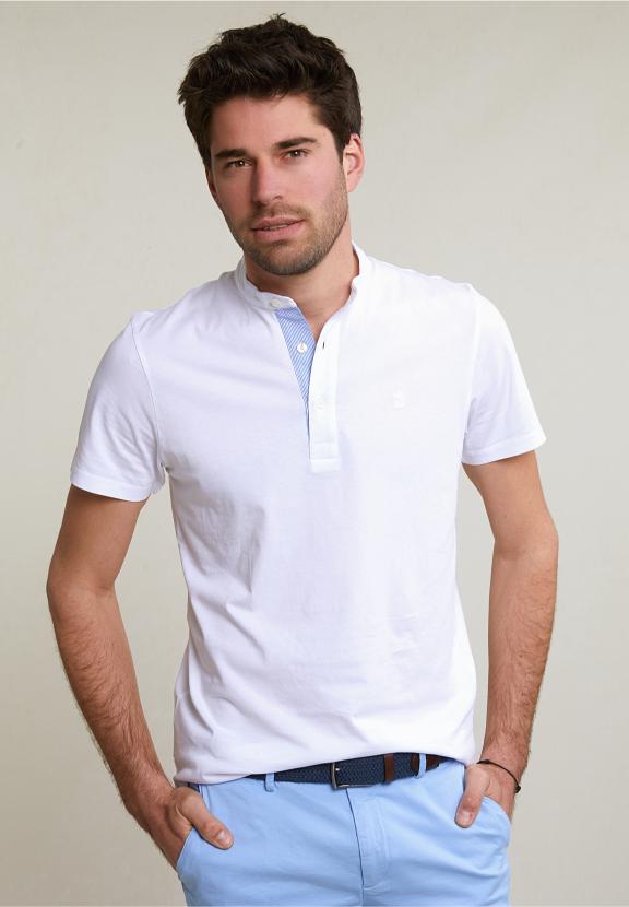 Custom Fit Cotton T-Shirt Short Sleeves White - Blanc