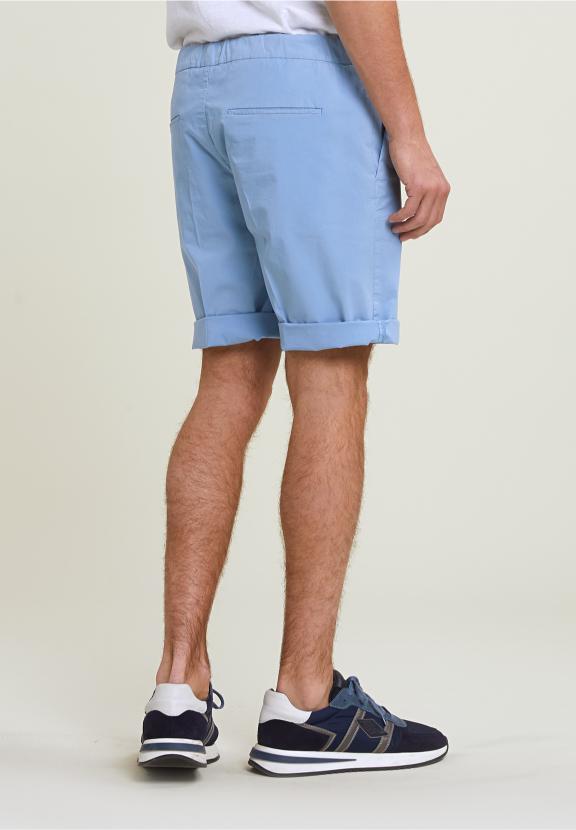 Fancy Cotton Stretch Short Stone - Bleu