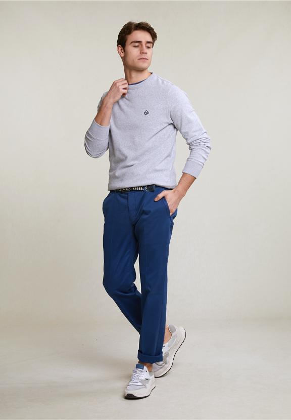 Basic Chino Stretch Space - Bleu