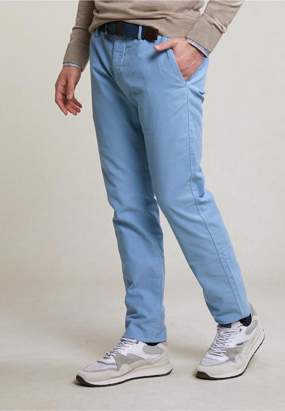 Slim Fit Basic Chino Pants Stretch Stone - Bleu