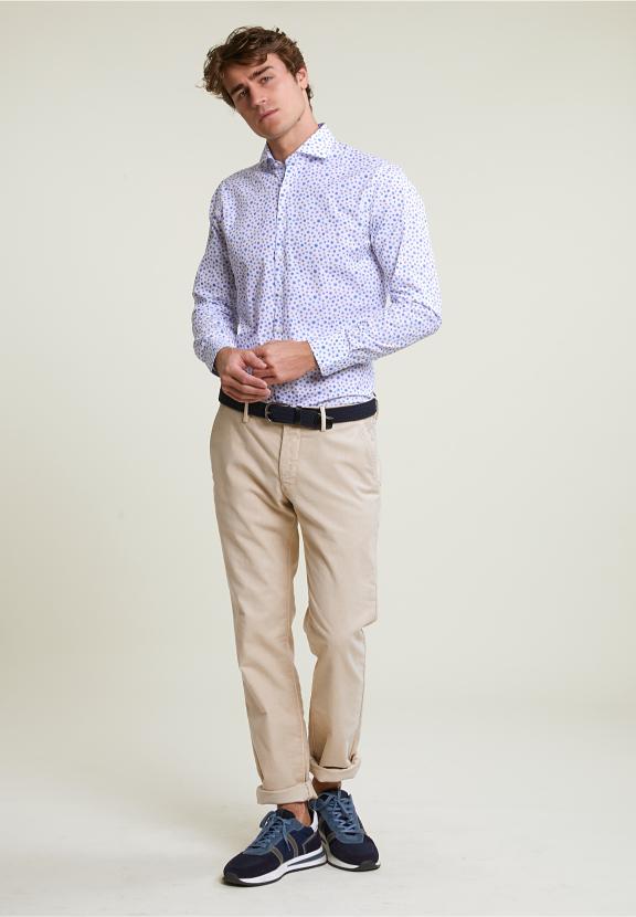 Custom Fit Floral Shirt Multi - Bleu