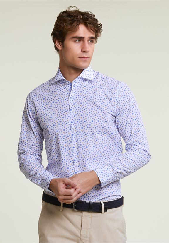 Custom Fit Floral Shirt Multi - Bleu