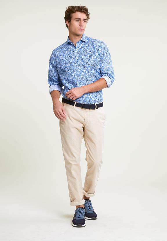 Regular Fit Floral Shirt Blue - Mix