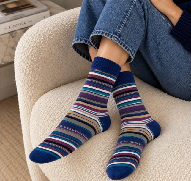 Chaussettes rayées Navy