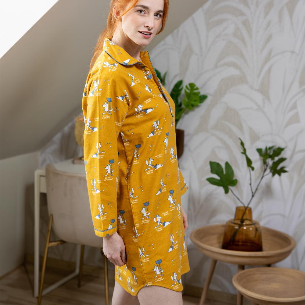 Nightdress flannelle - Femme - Ocre