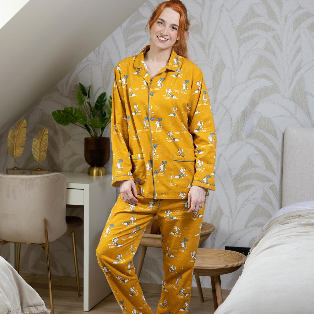 Pyjama flannelle - Femme - Ocre